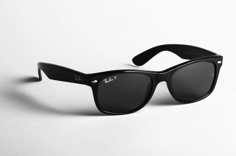 Black sunglasses on a white background
